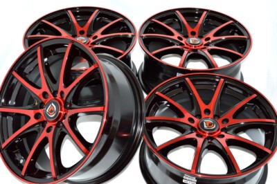 17'' Red Rims Highlander Prius V Prime Optima Forte Veloster 5x100 5x114.3 Wheels