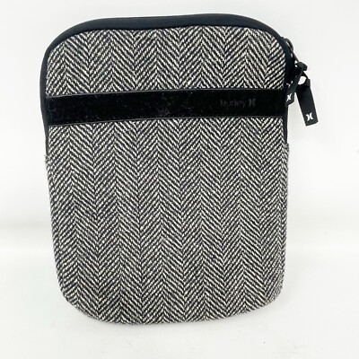 HURLEY Wool Blend Tweed Herringbone Pattern iPad Case Sleeve Travel Pouch 8 X10 