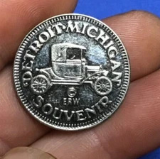 Vintage Time Zone Arcade Token Detroit Michigan Video Game Scrip Motor Capital