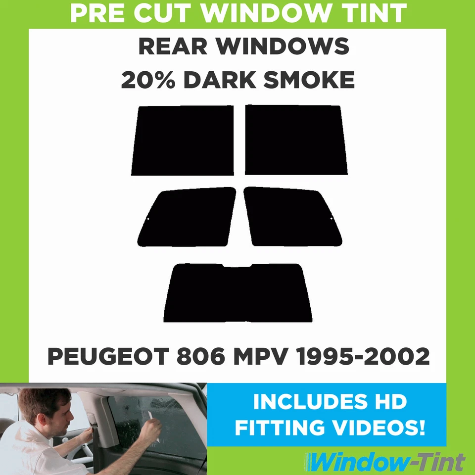For Peugeot 806 MPV 1995-02 Pre Cut Window Tint Kit 20% Dark Rear Tinting Film - Image 2 of 4