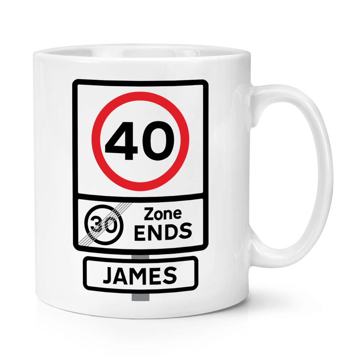 Personalised 40 Speed Limit Zone 40th Birthday 10oz Mug Cup Funny Mum Dad Oldi
