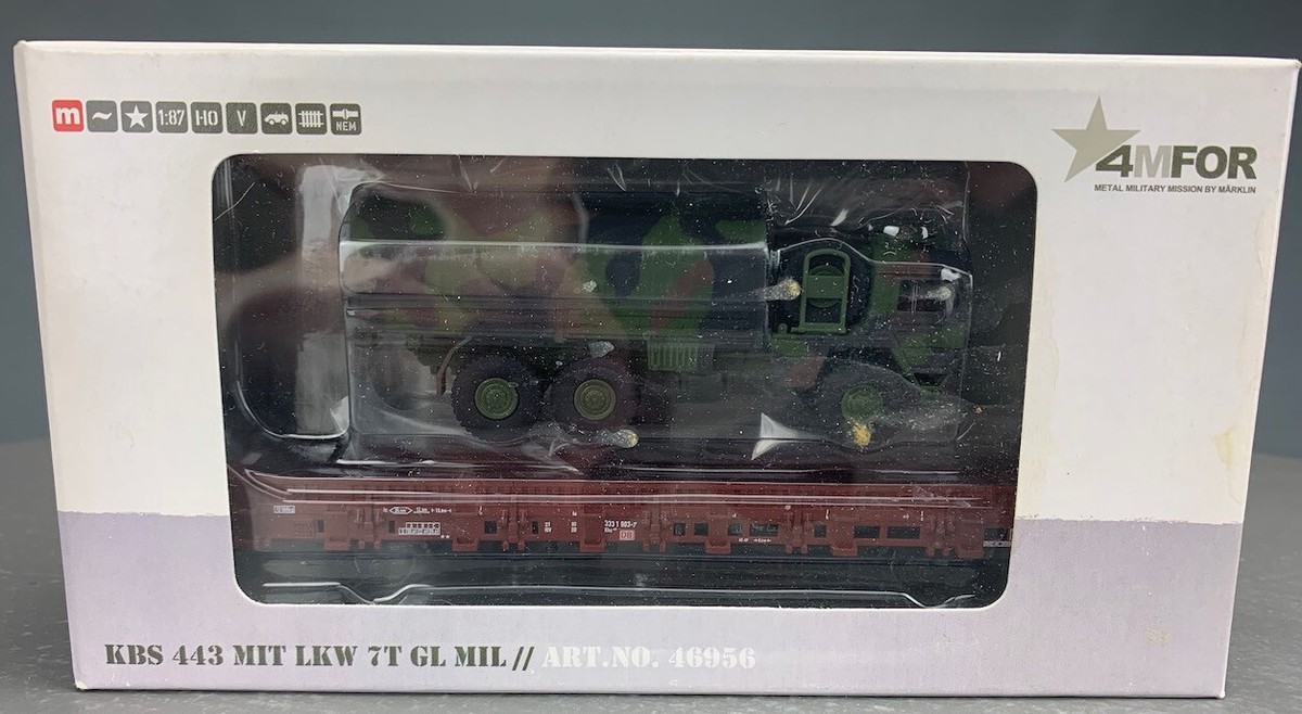 Märklin 4MFOR German Army (BW) 46955 KBS 443 Flat Car w/5 Ton GL