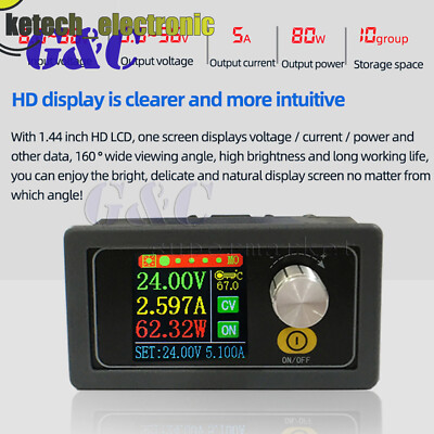 DC DC Buck Boost Converter CC CV 0.6-36V 5A Adjustable Power Supply Module