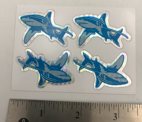 (16)x Blauer Hai Aufkleber Hologramm Vollfarbig Sticker Posten - Bild 2 von 2