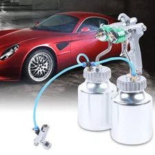 Handheld Automatic Polyurethane Spray Gun Foam Sprayer Double Head+2*1L Tank US