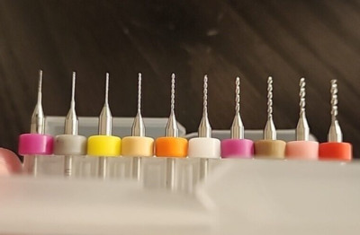 Carbide Micro Drill 10 Piece Bit Set 0.3-1.2mm ***New, USA Stock***
