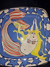 Mermaid Platter Artware Diane Stoneware Serving Dish come dream with me 2001