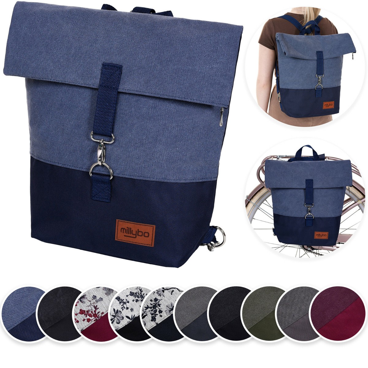 Millybo SWEET bolsa de bicicleta mochila bolsa portaequipajes muchos colores