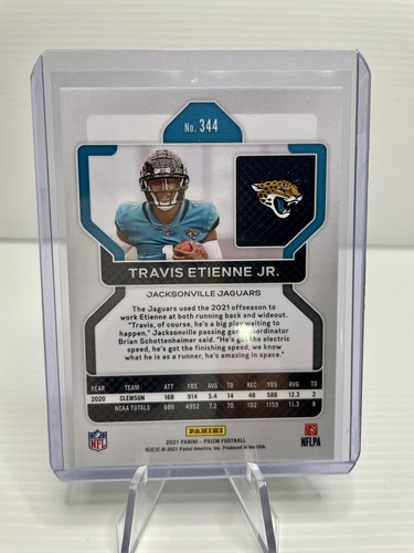 2021 Panini Prizm Travis Etienne Jr Rookie Card #344 RC Jaguars - Picture 2 of 2