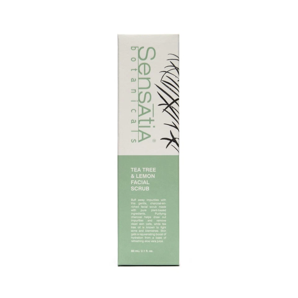 Sensatia Botanicals Tea Tree & Lemon Facial Scrub 60ml | Acne Oily Skin Care - Image 3 of 3