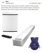 Bose Smart Ultra Dolby Atmos Soundbar, White with Bass Module 700 8829631200K1