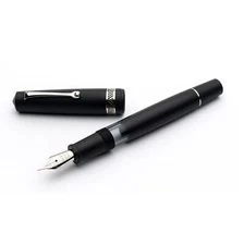 Leonardo Momento Magico Fountain Pen in Matte Black with Silver Trim, Extra Fine