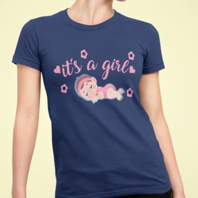 Its A Junge Mädchen Schwangerschaft T-Shirt Schön Neu Baby Geschlecht Reveal Mom - Bild 1 von 4