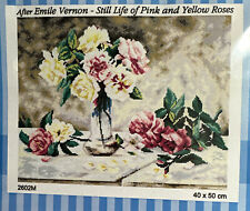 Printed needlepoint tapestry Canvas Only Orchidea 40x50 Cm Mixed Flowers