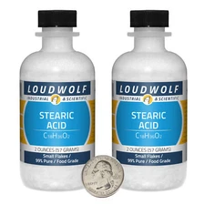 Stearic Acid / 4 Ounces / 2 Bottles / 99% Pure Food Grade / Small Flakes / USA