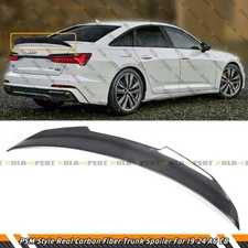 PSM STYLE HIGH KICK REAL CARBON FIBER TRUNK SPOILER FOR 2019-2024 AUDI A6 S6 C8