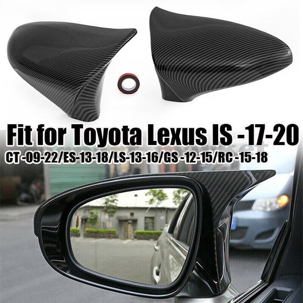 Carbon Black Horn Rearview Mirror Cover Cap Shell for Lexus IS ES GS RC CT LS `