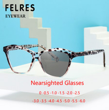 Women TR90 Cat Eye Photochromic Myopia Nearsighted Glasses Fashion Sunglasses