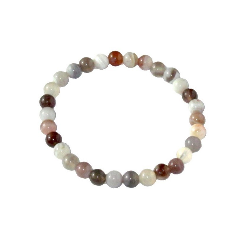 Bracelet en agate du Botswana véritable et pierres boules de qualité A