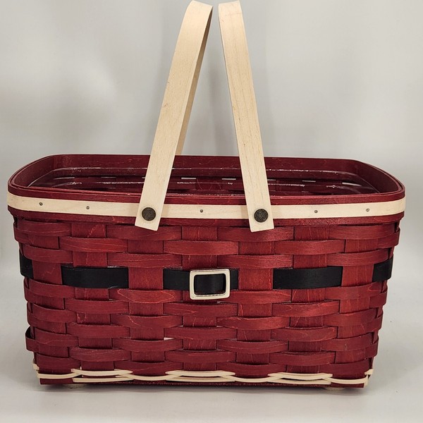 Longaberger 2010 Santa Belly Medium Market Basket + Protector VACACIONES DE NAVIDAD