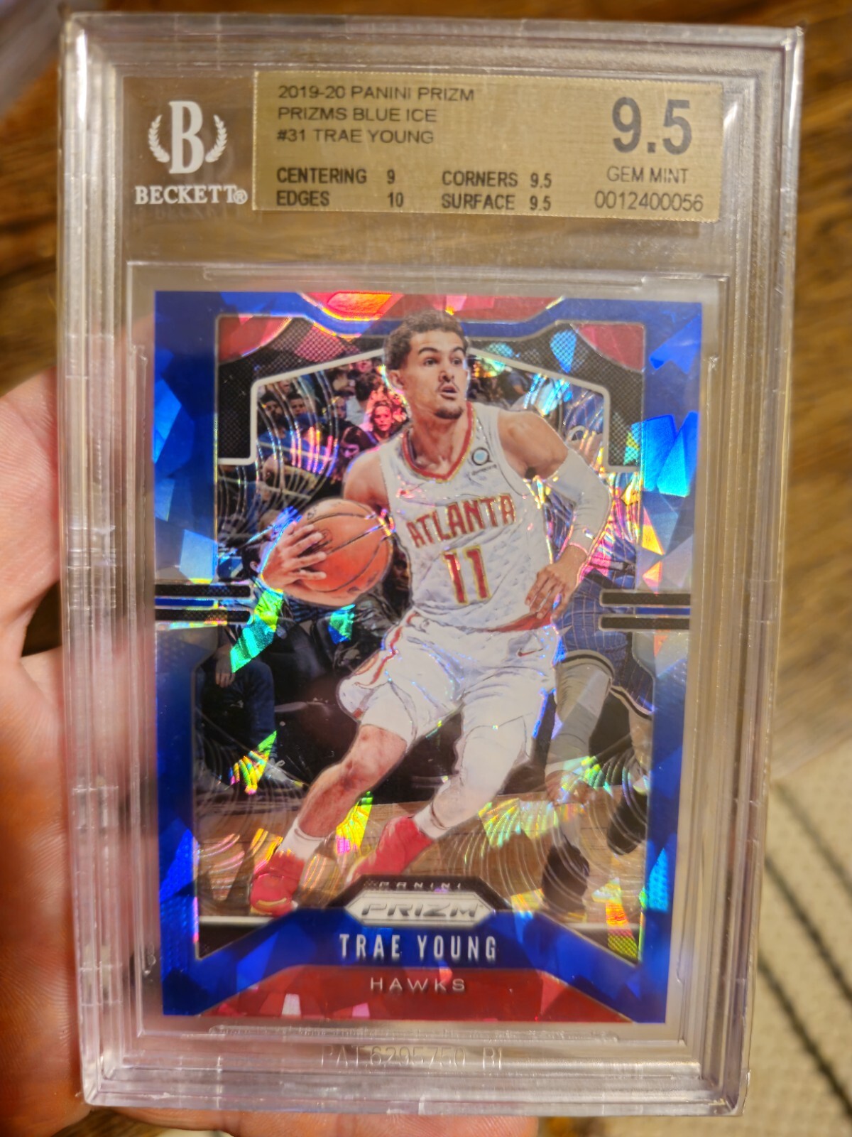 TRAE YOUNG 2019 PANINI PRIZM #31 BGS 9.5 BLUE ICE  PRIZMS /99