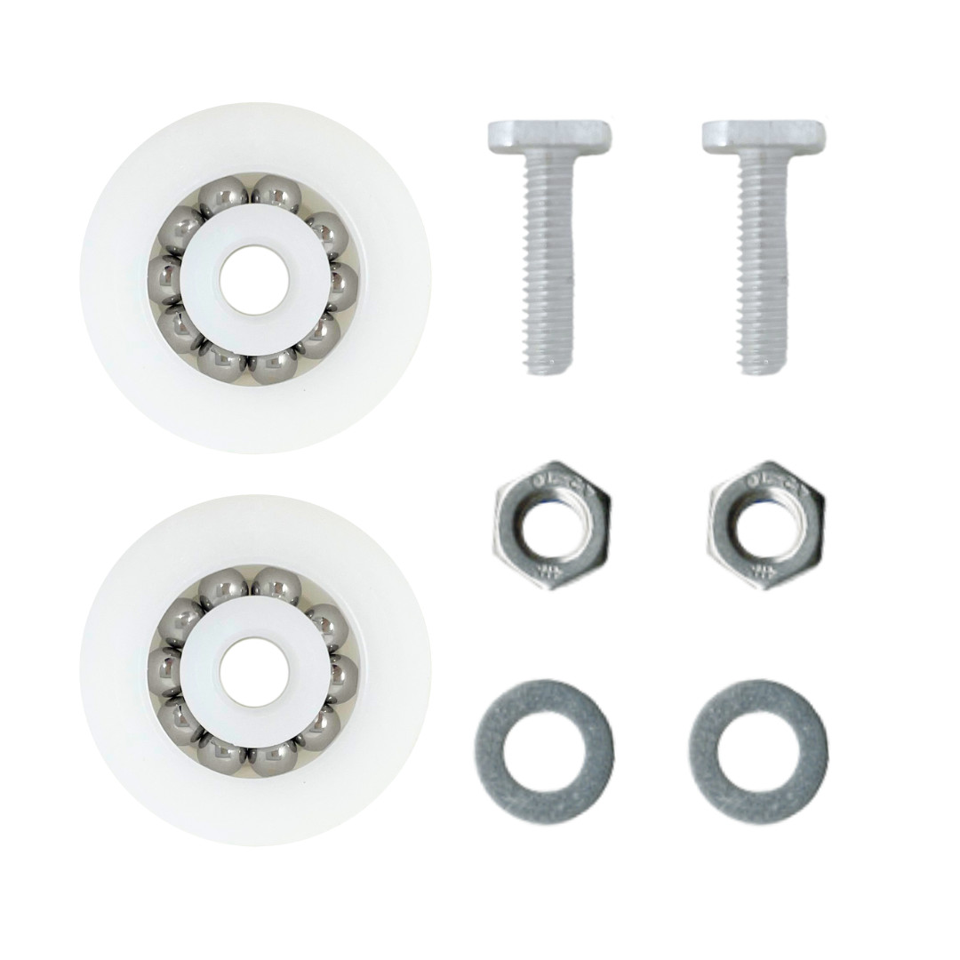 Elite Greenhouses Door Wheel replacement kits - 28mm 2x Wheels and Bolts - Image 2