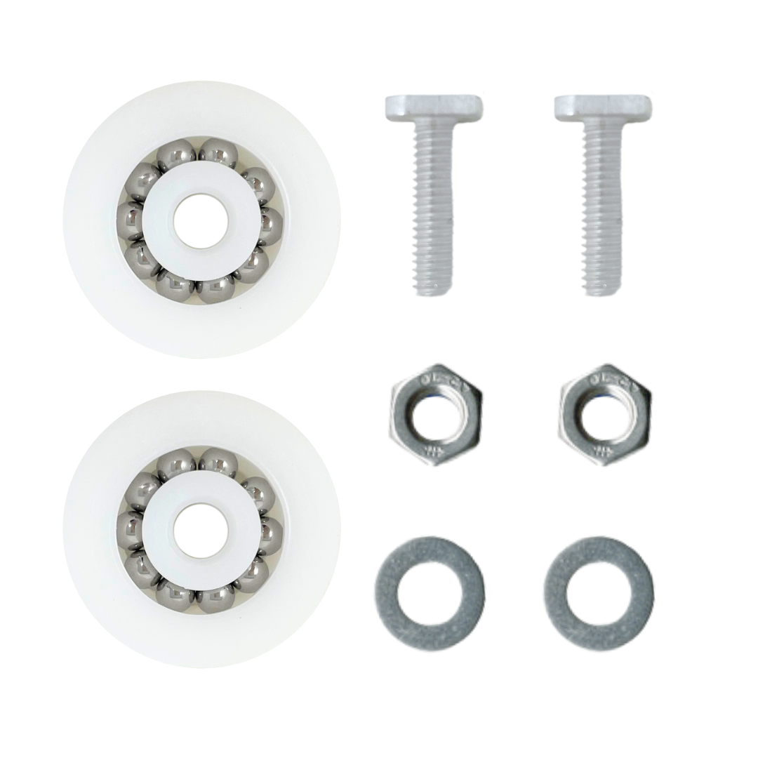 Elite Greenhouses Door Wheel replacement kits - 32mm 2x 1 1/4"" Wheels and Bolts