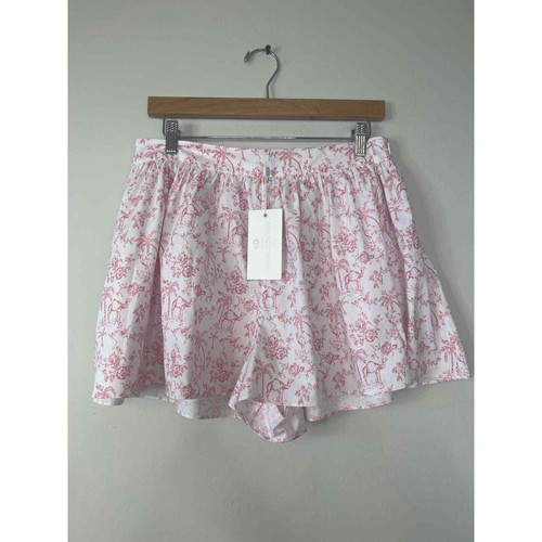 Caroline Constas Teagan Casual Shorts White Pink Camel Toile Size: Medium NWT - Picture 2 of 10