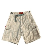 VINTAGE 90s Y2K Abercrombie and Fitch T-2083 Khaki Cargo Shorts MED 100 Cotton