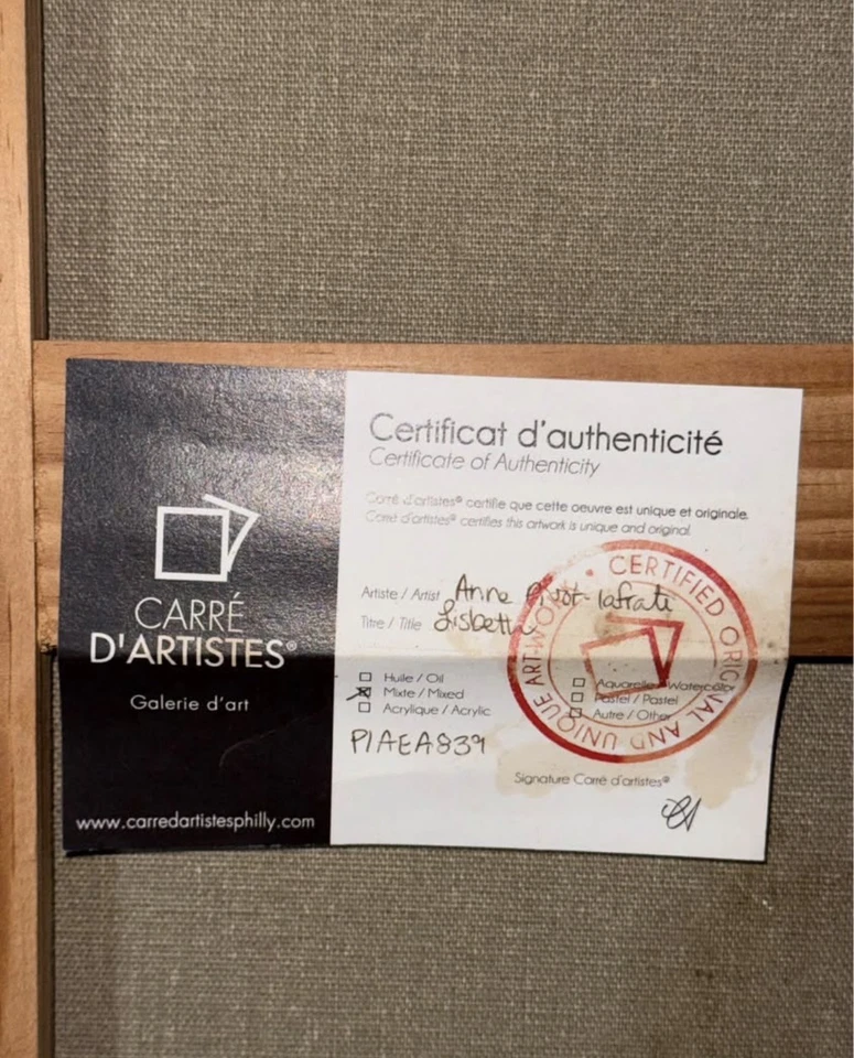 ANNE PIVOT LAFRATE Gemälde 32x32 "LISBETH" - Bild 3 von 4