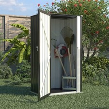 BIRCHTREE Garden Shed Pent Roof 3X3FT Metal Outdoor Storage Cabinet Anthracite
