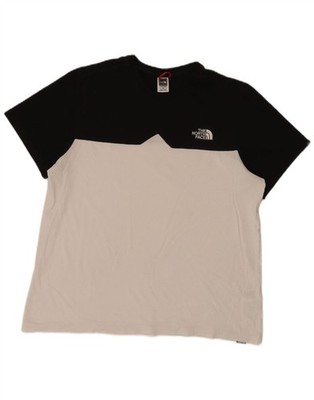 THE NORTH FACE Herren T-Shirt Oberteil Large Weiß Colourblock Baumwolle IX08