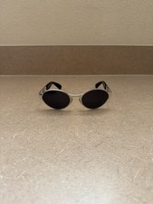 Vintage 90's Laura Biagiotti LB 729/S SC9 Black Silver Oval Cutout Sunglasses