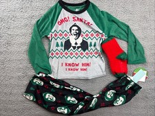 Boys Youth XS 4/5 Buddy The Elf Christmas Cozy Pajama Set with Socks