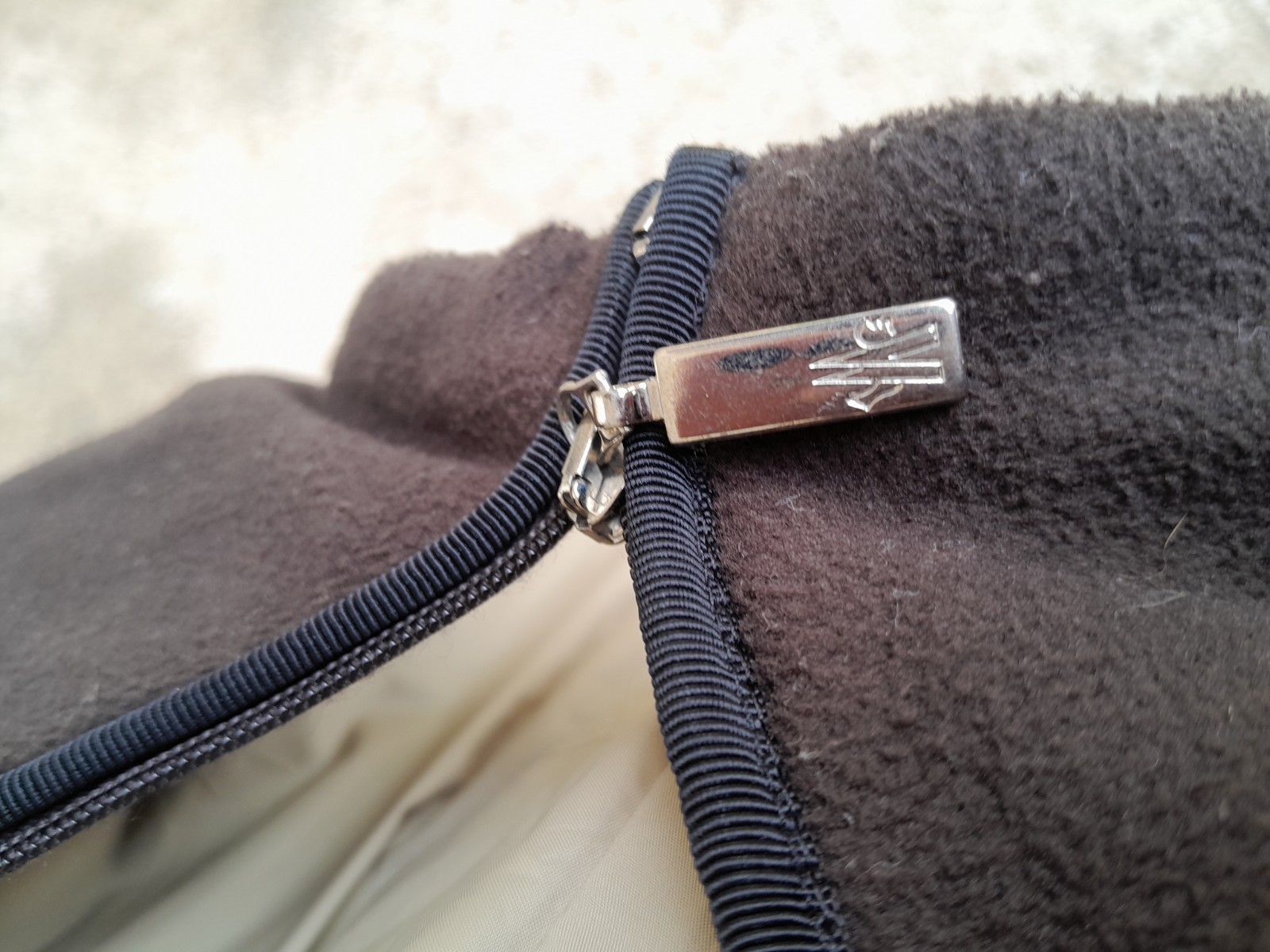 Vintage Moncler Fleece Jacket Women’s Size L Brown Full Zip Lampo Zipper Romania thumbnail 19