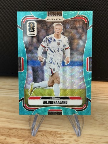 2026 Panini Prizm FIFA World Cup Erling Haaland Teal Wave Prizm /99 #333