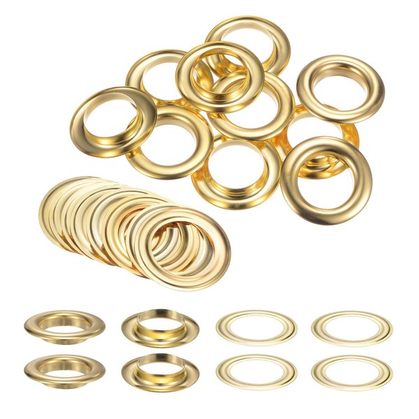 10Er Set ÖSen Mit Unterlegscheiben 30Mm Kupfer Metall ÖSen Kit FüR Diy, Gold-image