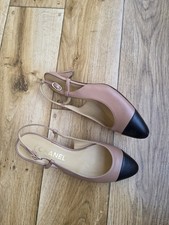 CHANEL SLINGBACK HEELS SIZE 37.5 EU, 7 US, 4.5 UK