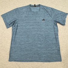 Adidas Train Essentials Athletic Tee Mens Sz 2XL Blue Aeroready Crew Neck Shirt