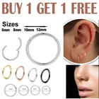 Sterling Silver Nose Ring Clicker for Face Hoop Piercing Surgical Steel Ear Ring