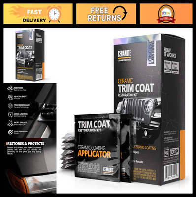 Ceramic Trim Coat Kit - Quick Plastic Restorer, Lasts 200 Washes, Durable Coatin