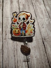 Fall Skull Girl Retractable Badge Reel