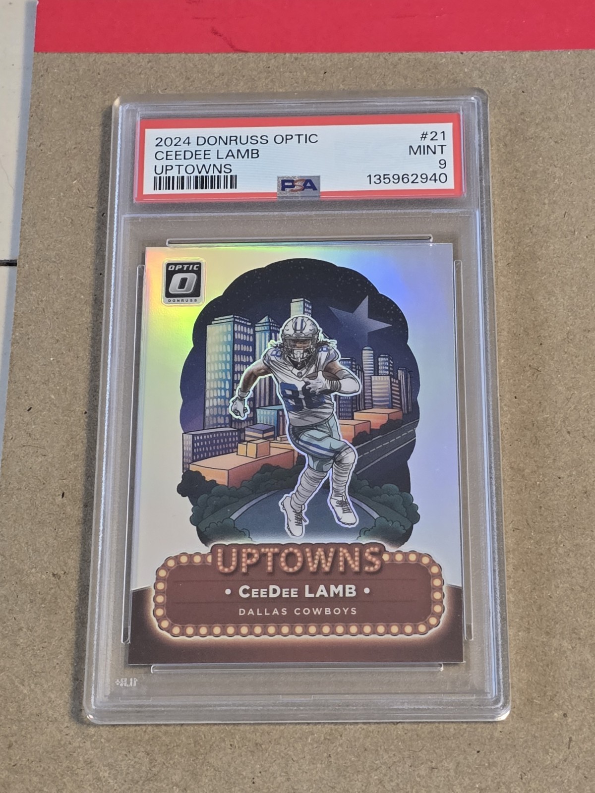 2024 Panini Donruss Optic Ceedee Lamb Uptowns #21 PSA 9 Mint Case Hit! Cowboys