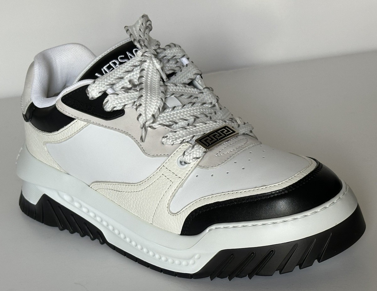 Versace Odissea Men's Leather White/Black Sneakers US (42 Eu