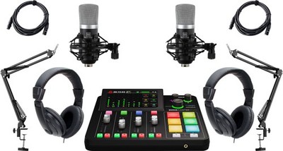 Rode Rodecaster Duo Podcast Interview Set Mikrofon Kopfhörer Mikrofonarm Kabel