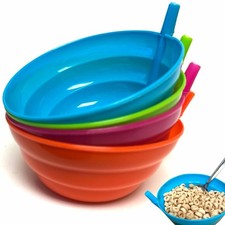 16 Pc Sippy Bowls Kid Built In Straw BPA Free Dish Cereal Soup Ramen Sip-a-bowl