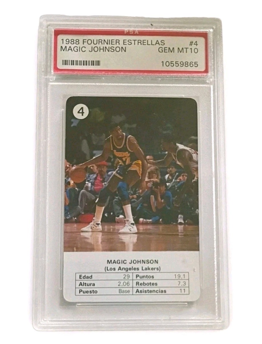 1988 Fournier Estrellas #4 Magic Johnson Lakers HOF PSA GEM MINT 10