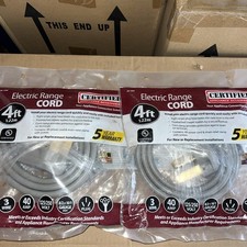 Certified Appliance Accessories Power Cord 40-Amp 4' LOT OF 2 PIECES