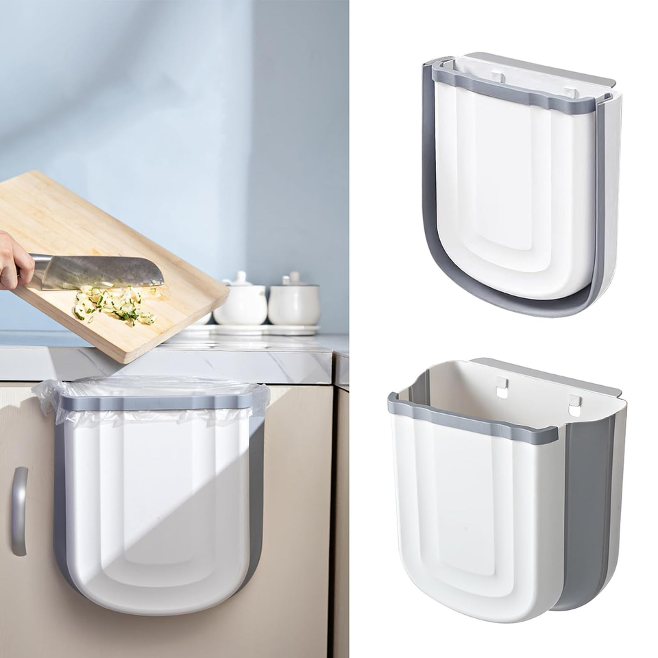 Compact Outlets For Kitchen Kitchen Hanging Trash Can, 2.4 Gallon / 9L Collapsible Waste Bin, Small ...