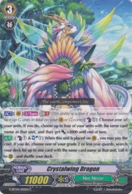 4 x Crystalwing Dragon - G-BT04/100EN - C Near Mint / Mint, English CFV